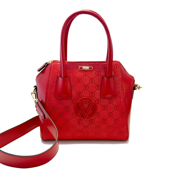 Valentino Red Mimi Monogram Leather Shoulder Bag - Picture 3 of 13